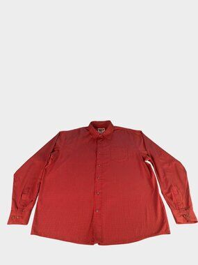 Wrangler Jeans Co Men's 2XL Red Black Plaid Cotton Button Down Shirt